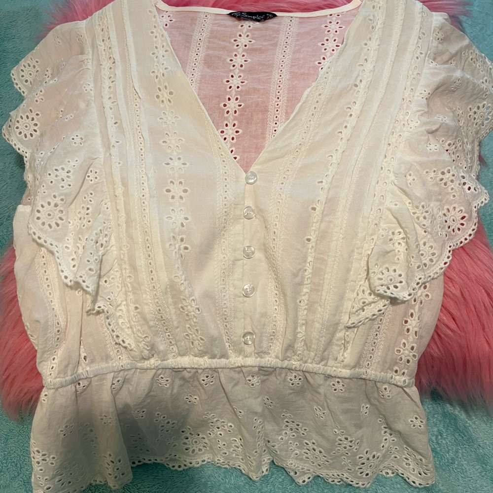 Simplee white eyelet blouse..